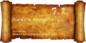 Turós Kornél névjegykártya