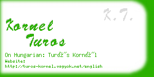 kornel turos business card